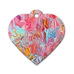 Marbling art Dog Tag Heart (One Side)