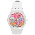 Marbling art Round Plastic Sport Watch (M)