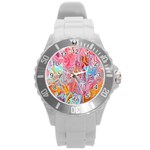 Marbling art Round Plastic Sport Watch (L)