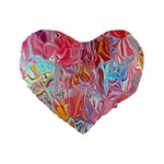 Marbling art Standard 16  Premium Heart Shape Cushions