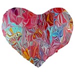 Marbling art Large 19  Premium Heart Shape Cushions