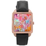 Marbling art Rose Gold Leather Watch 