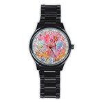 Marbling art Stainless Steel Round Watch