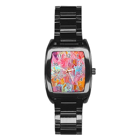 Marbling art Stainless Steel Barrel Watch from ArtsNow.com Front