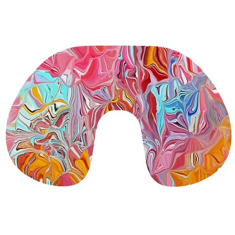 Marbling art Travel Neck Pillow from ArtsNow.com Front