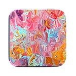 Marbling art Square Metal Box (Black)