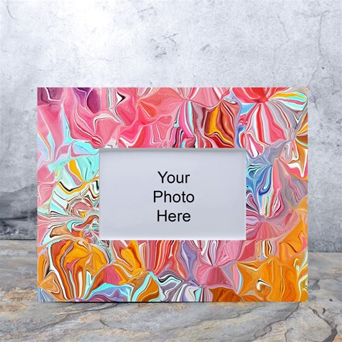 Marbling art White Tabletop Photo Frame 4 x6  from ArtsNow.com Front