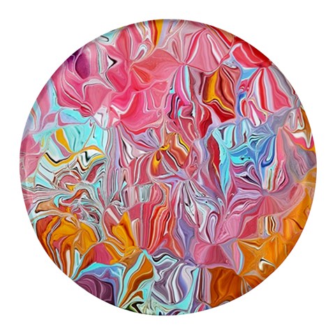 Marbling art Round Glass Fridge Magnet (4 pack) from ArtsNow.com Front