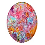 Marbling art Oval Glass Fridge Magnet (4 pack)