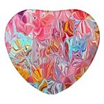 Marbling art Heart Glass Fridge Magnet (4 pack)