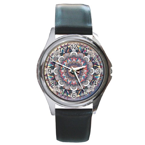 Pattern Nature Round Metal Watch from ArtsNow.com Front