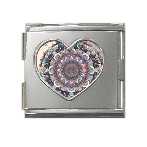 Pattern Nature Mega Link Heart Italian Charm (18mm) from ArtsNow.com Front