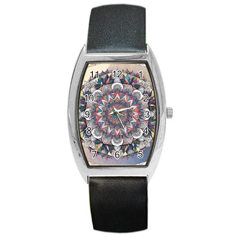 Pattern Nature Barrel Style Metal Watch from ArtsNow.com Front