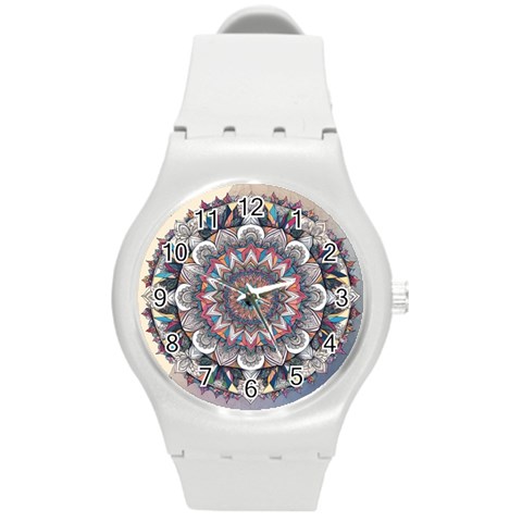 Pattern Nature Round Plastic Sport Watch (M) from ArtsNow.com Front