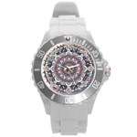 Pattern Nature Round Plastic Sport Watch (L)