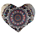 Pattern Nature Large 19  Premium Heart Shape Cushions