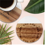 Pattern Nature Marble Wood Coaster (Round)