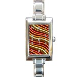 Waves Pattern Abstract Neutrals Rectangle Italian Charm Watch