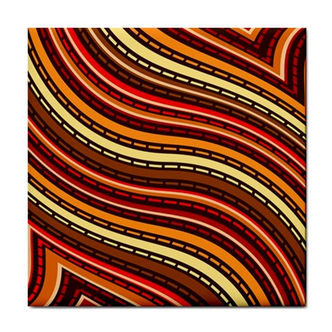 Waves Pattern Abstract Neutrals Tile Coaster from ArtsNow.com Front