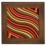 Waves Pattern Abstract Neutrals Framed Tile