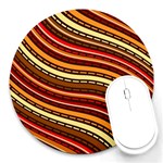 Waves Pattern Abstract Neutrals Round Mousepad