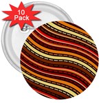 Waves Pattern Abstract Neutrals 3  Buttons (10 pack) 