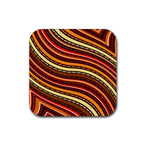 Waves Pattern Abstract Neutrals Rubber Coaster (Square) from ArtsNow.com Front