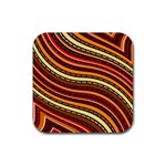 Waves Pattern Abstract Neutrals Rubber Coaster (Square)