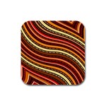 Waves Pattern Abstract Neutrals Rubber Square Coaster (4 pack)