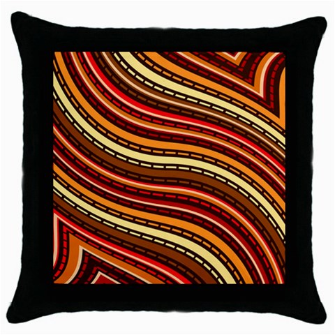 Waves Pattern Abstract Neutrals Throw Pillow Case (Black) from ArtsNow.com Front