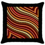 Waves Pattern Abstract Neutrals Throw Pillow Case (Black)