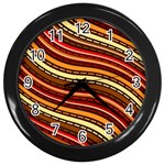 Waves Pattern Abstract Neutrals Wall Clock (Black)