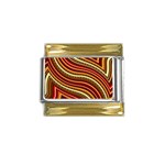 Waves Pattern Abstract Neutrals Gold Trim Italian Charm (9mm)