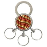 Waves Pattern Abstract Neutrals 3-Ring Key Chain