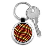 Waves Pattern Abstract Neutrals Key Chain (Round)