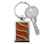 Waves Pattern Abstract Neutrals Key Chain (Rectangle)