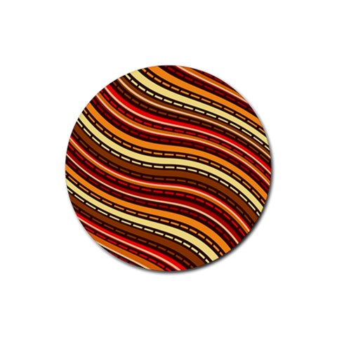 Waves Pattern Abstract Neutrals Rubber Round Coaster (4 pack) from ArtsNow.com Front