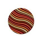 Waves Pattern Abstract Neutrals Rubber Round Coaster (4 pack)