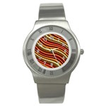 Waves Pattern Abstract Neutrals Stainless Steel Watch