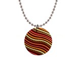 Waves Pattern Abstract Neutrals 1  Button Necklace