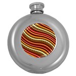 Waves Pattern Abstract Neutrals Round Hip Flask (5 oz)