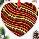 Waves Pattern Abstract Neutrals Heart Ornament (Two Sides)