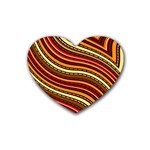 Waves Pattern Abstract Neutrals Rubber Coaster (Heart)