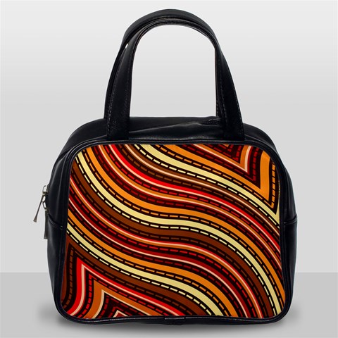 Waves Pattern Abstract Neutrals Classic Handbag (Two Sides) from ArtsNow.com Back