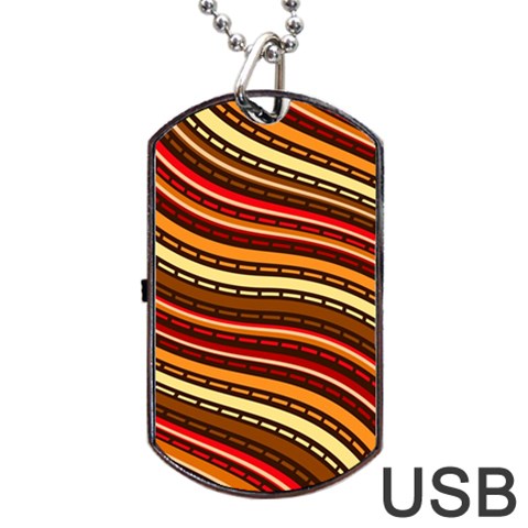 Waves Pattern Abstract Neutrals Dog Tag USB Flash (One Side) from ArtsNow.com Front