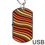 Waves Pattern Abstract Neutrals Dog Tag USB Flash (One Side)