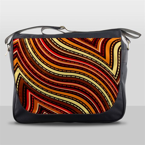 Waves Pattern Abstract Neutrals Messenger Bag from ArtsNow.com Front