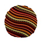 Waves Pattern Abstract Neutrals Standard 15  Premium Round Cushions