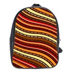 Waves Pattern Abstract Neutrals School Bag (XL)