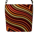 Waves Pattern Abstract Neutrals Flap Closure Messenger Bag (L)